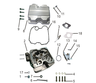 PRO-XT125 Glava cilindra